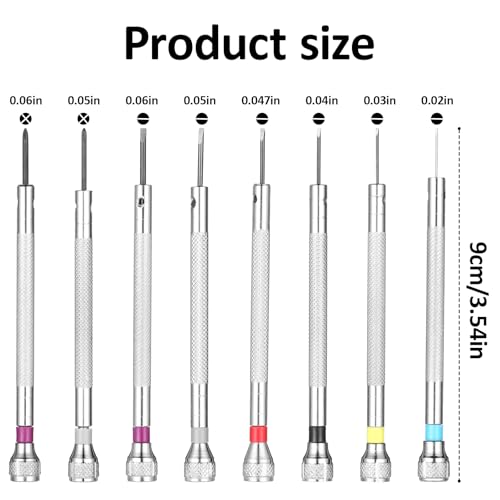 Micro Precision Jewelry Screwdriver Set, 8 Pieces Precision Screwdriver, 0.6-1.6 mm Watch Repair Screwdriver Set, Micro Screwdriver Set for Eyeglasses Repair, Jewelry Work, Electronics Repair