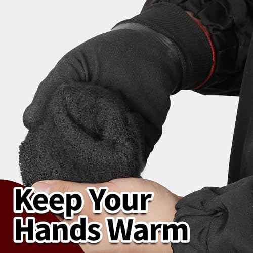 Schwer 2 Pairs Waterproof Winter Work Gloves, ANSI A2 Cut Resistant Freezer Gloves for Outdoor Cold Weather Keep Hands Warm, Thermal Insulated Gloves for Shoveling Snow, Ice Fishing, Super Grip, M