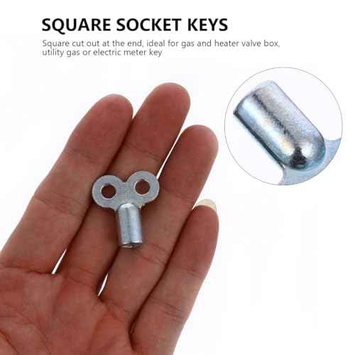 DOITOOL 10 Pcs Metal Radiator Valve Keys, Square Socket Bleed Hole Key Radiator Keys, Water Tap Switch Bleed Key, Plumbing Bleeding Key Air Plumbing Tool (Silver)