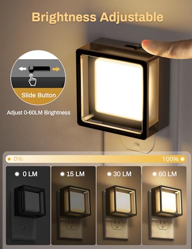 DORESshop Soft White LED Night Light 2 Pack Plug-In Wall Night Lights 3000K