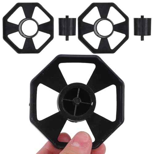 Housoutil Tape Dispenser Core, 3 Sets Replacement Tape Dispenser Wheel, Replacement Core and Wheel, Black Organizer Roll Insert for Home Shop Office School