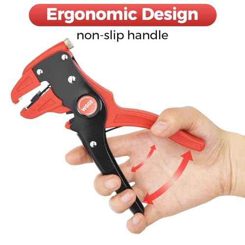 WGGE Automatic Wire Stripper and Cutter, 2 IN 1 Wire Stripper Tool, Adjustable 10-24 AWG Electrical Cable Wire Stripping Tool for Electronic and Automotive Repair, Eagle Nose Pliers (7-Inch)