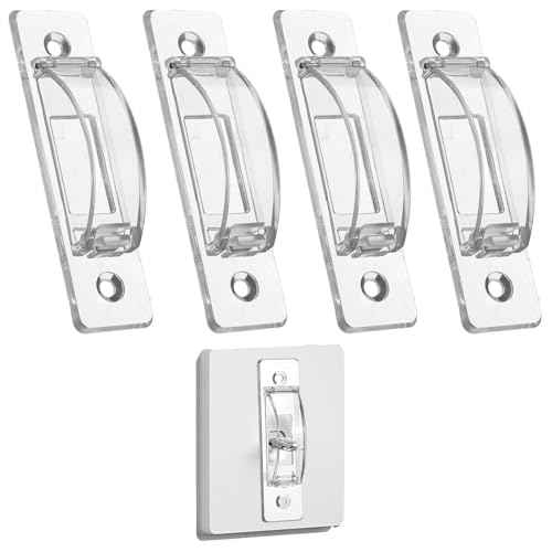 4 Pcs Light Switch Guard Cover Baby Proof Wall Switch Cover Guard Light Switches Blocker for Toggle Lights Switches Protects Your Lights Circuits from Being Accidentally Turned On or Off