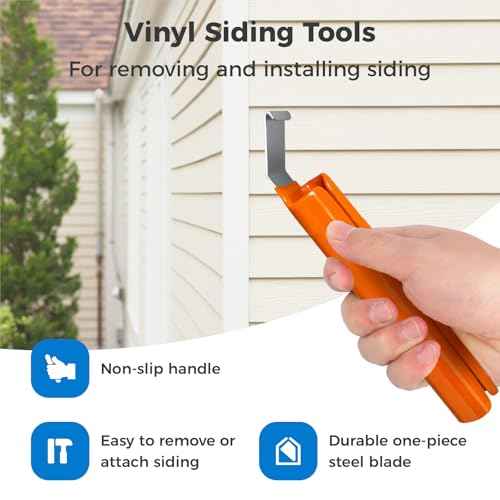 7" Vinyl Siding Removal Tool - Extra Long Non-Slip Grip Handle, 5 Pack Vinyl Siding Hooks, Installation & Repair Tool