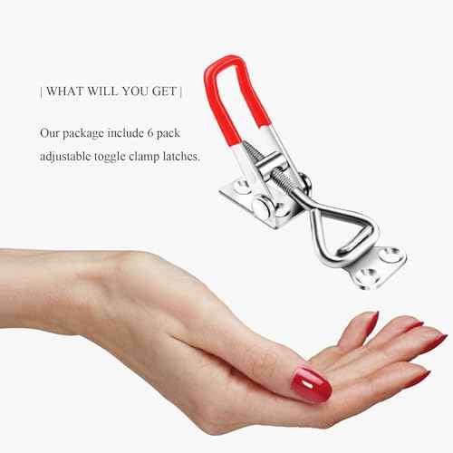 6 Pack Adjustable Toggle Latch Clamp 4001, Silver, 330Lbs Holding Capacity Pull for Lid Jig