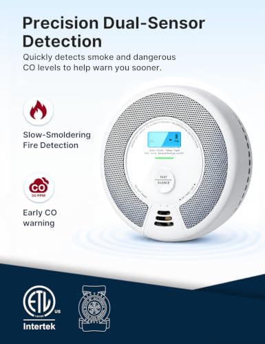 X-Sense Combo Smoke & Carbon Monoxide Detector SC07 - 1-Pack, 10-Year Battery, UL Certified