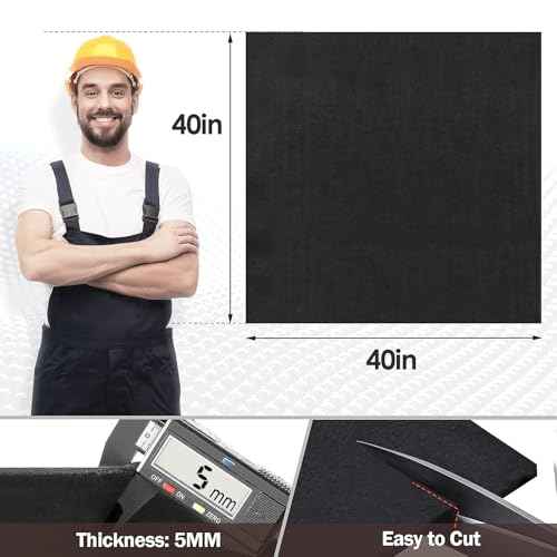 40'' x 40'' Welding Blanket Fireproof, 1/5"(5mm) Thickened Heat Resistant Mat, Flame Retardant Carbon Felt Wick, Fire Resistant Insulation Blanket, Heat Shield for Soldering, Stove, Firepit, Grill