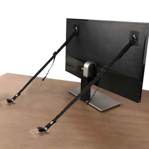 4 Packs TV Adjustable Safety Straps, No Drill Adhesive Anti Tip Furniture Anchors for Baby Proofing, Earthquake Straps Flat Screens to Wall,Stand Or Desk,Cabinet