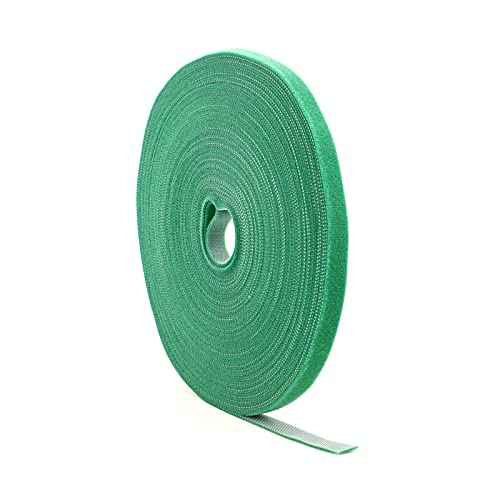 Reusable Plant Ties Hook and Loop Soft Garden Tape Roll Gentle Plant Supporting Ties Double Sided Self Gripping Adjustable Garden Staking Straps for Climbing Plants and Vines (1/2 Inch x 82 ft, Green)