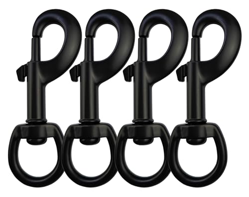 Garwor 3/4-Inch Heavy Duty Swivel Snap Hooks Black Electrophoresis Coating 4 Pack
