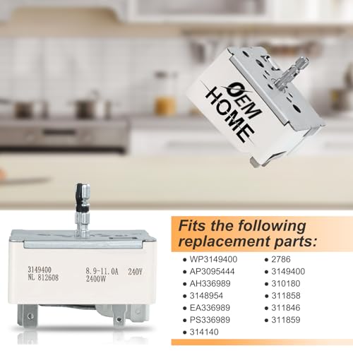 WP3149400 3149400 3148954 3148953 Range Surface Burner Infinite Switch