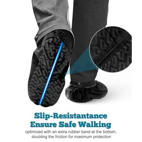 X-Large 50 Pack Breathable Shoe Covers Disposable for Indoors - Reusable Non-Slip Black Non-Woven Fabric Shoe Booties disposable, Fits Up to Men¡¯s Size 13, Doubles as Travel Shoe Bags