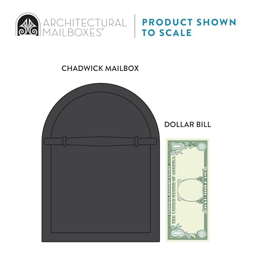 Architectural Mailboxes Chadwick Galvanized Steel Post Mount Mailbox - Black, Medium Capacity