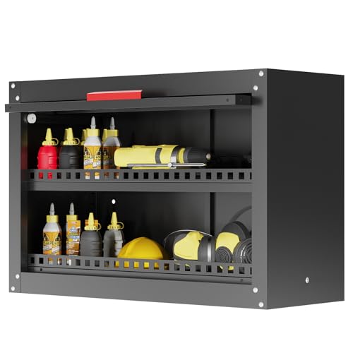 Kelueo 18.5 in H Garage Wall Cabinet with Up Flip Door, 30.3 x 13 in storage