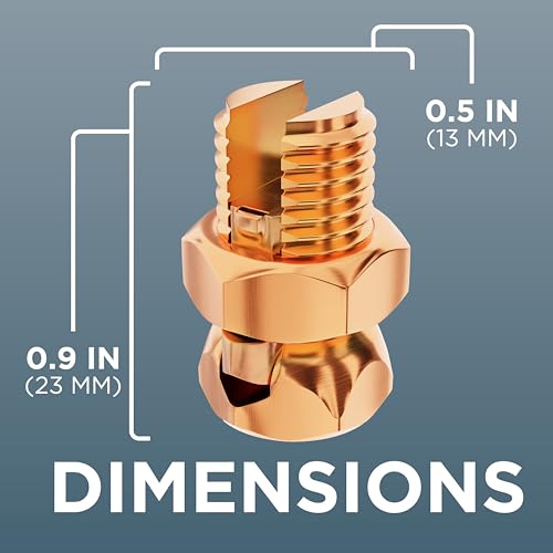 THE CIMPLE CO #8 Copper Split-Bolt Connectors 4 Pack - Electrical Wire Connectors