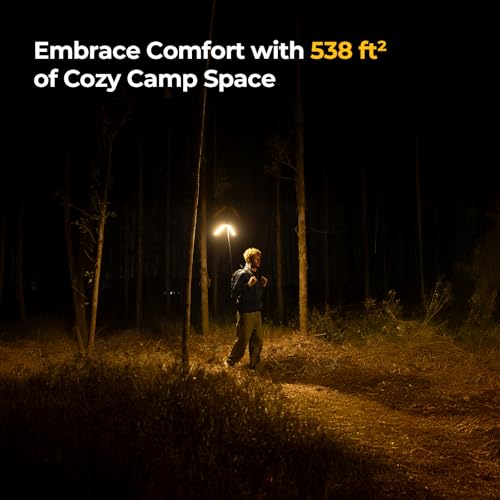 BougeRV Telescopic Camping Lantern 15600mAh Rechargeable Tent Light with Adjustable Brightness & Modes