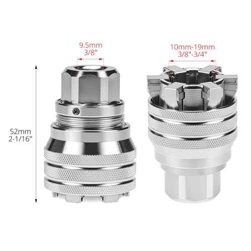 QWORK Adjustable Universal Socket Wrench, 10-19mm Adjustable Drive Socket Wrench Sleeve, 3/8" Drive Manual Socket Wrench