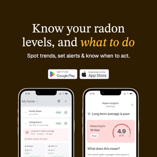 Next Gen Airthings Corentium Home 2 Radon Detector with Bluetooth, Temp & Humidity Sensors