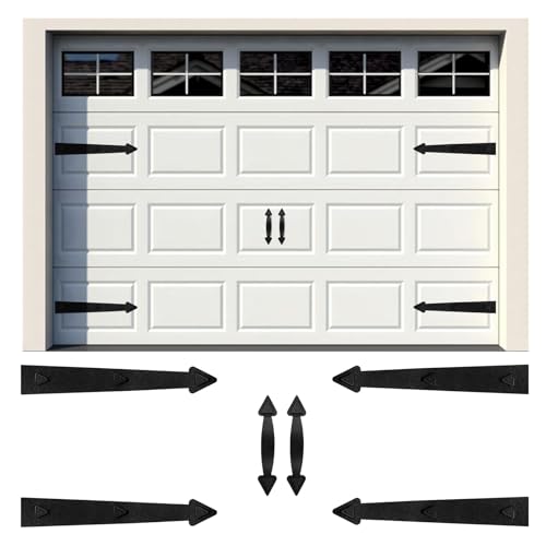 RHULKRUI Classic Magnetic Garage Door Hardware Set - 4 Hinges + 2 Handles