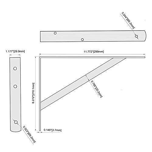 12 x 8 Inch Heavy Duty White Metal Shelf Brackets - 10 Pack by HOME MASTER HARDWARE