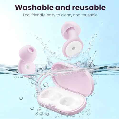 Ear Plugs for Sleeping Noise Reduction, 30dB Ear Plugs for Hearing Protection, 4 Pair Eartips Silicone Soft Reusable EarPlugs for Sleep, Concert, Focus with Case