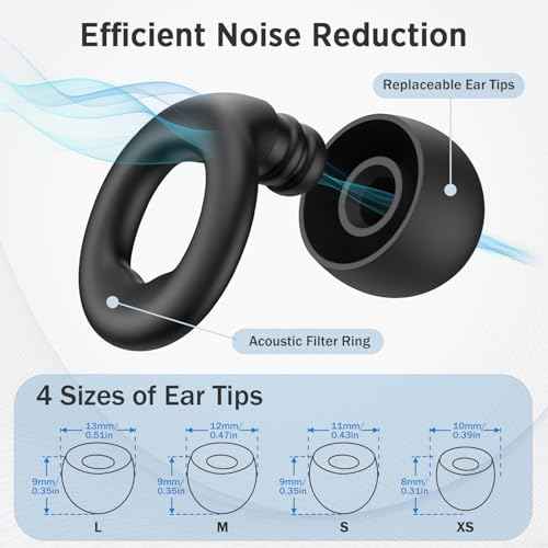 FEYCH Ear Plugs for Sleeping Noise Reduction Silicon Earplugs with Storage Case 28dB Noise Cancelling 6 Pieces