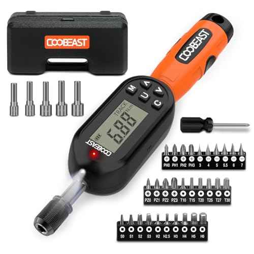 38pcs Torque Screwdriver 1.01-106.2 in-lbs/0.11-12 Nm, 1/4 inch Drive Electronic Digital Torque Wrench Set Vibration with Buzzer/LED Notification for Gunsmithing, Scope Mounting