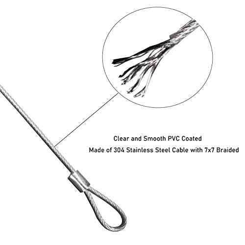 OMOTOOL Safety Cable Lock (2 Pack) 48" Long Stainless Steel Tether Lanyard Luggage Lock Safety Cable for gopro,Action Cameras