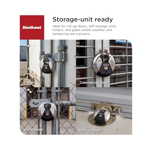 Kwikset Discus Padlock with Boron Carbide Shackle, 2-3/4" Body, 1-Pack