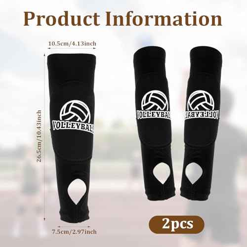 1 Pair Arm Sleeves Volleyball, Passing Hitting Forearm Sleeves with Protection Arm Pads and Thumb Hole
