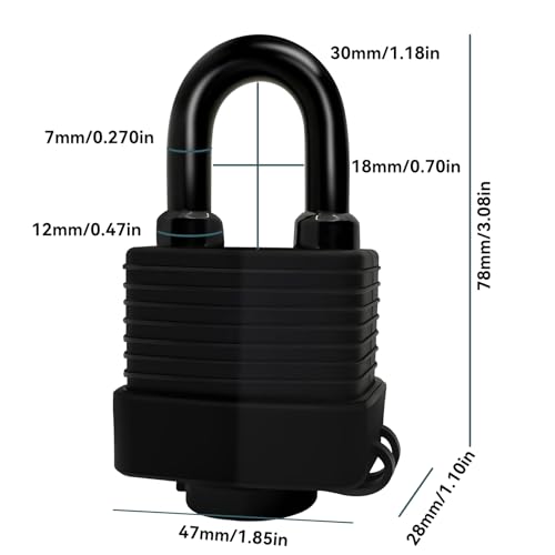 Heavy Duty Weatherproof Steel Chain Lock with Padlock for Bike Fence Gate Outdoor