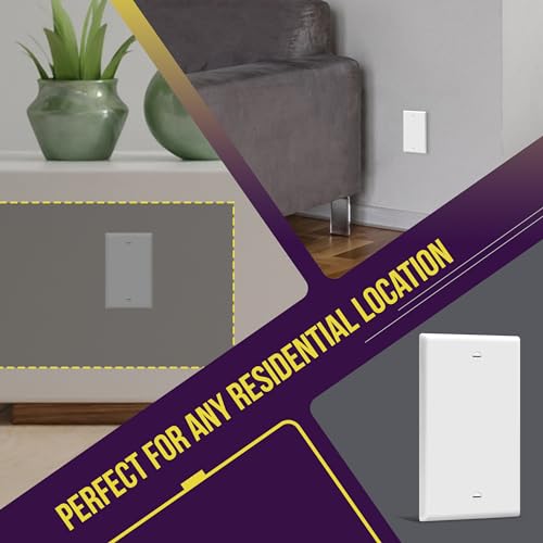 ENERLITES 1-Gang White Wall Plate Cover, Gloss Finish, Pack of 1