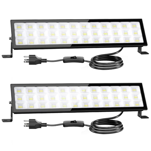 Onforu 100W LED Shop Lights - Black, 14000lm, Daylight White, Waterproof IP66, 2 Pack