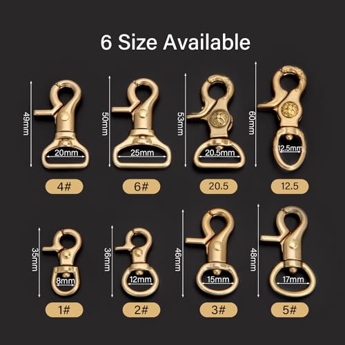 WUTA 5PCS Solid Brass Lobster Clasps Trigger Snap Hooks 35x8mm for Bags & Crafting