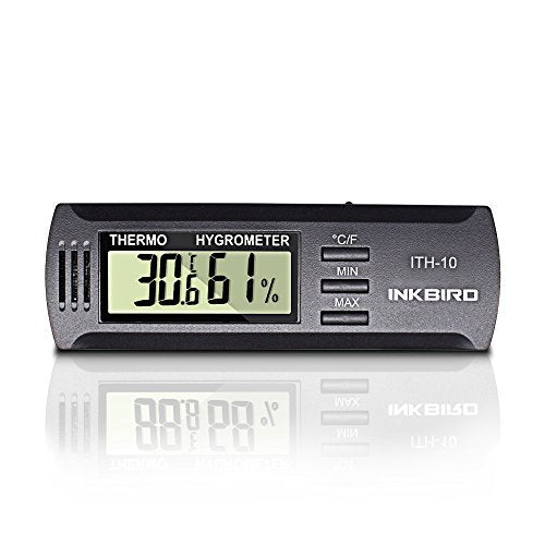 Inkbird ITH-10 Digital Thermometer & Hygrometer for Guitar Case – Temperature & Humidity Monitor (Black)