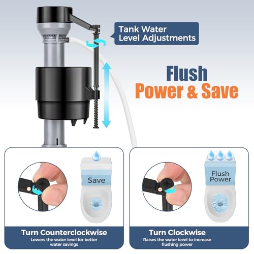 Red Toilet Flusher Replacement Kit with Fill Valve, Flapper & Handle - TEVIORA