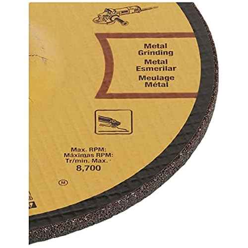 DEWALT DW4547 7-Inch by 1/4-Inch High Performance Fast Metal Grinding Wheel, 7/8-Inch Arbor