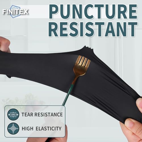 FINITEX Medium Black Nitrile Disposable Gloves 5mil Medical Exam 100PCS