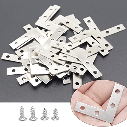 Silver 1.5 Inch L Corner Brackets - Gold Metal Decorative Support Set of 40