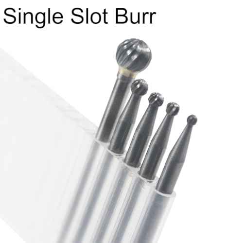 Luo ke 5 Pcs Carbide Ball Burs, 1/8'' Shank Assorted Sizes Tungsten Carbide Ball Shape Cutting Burr for Rotary Tools (1.5/2.0/2.5/3.0/6)