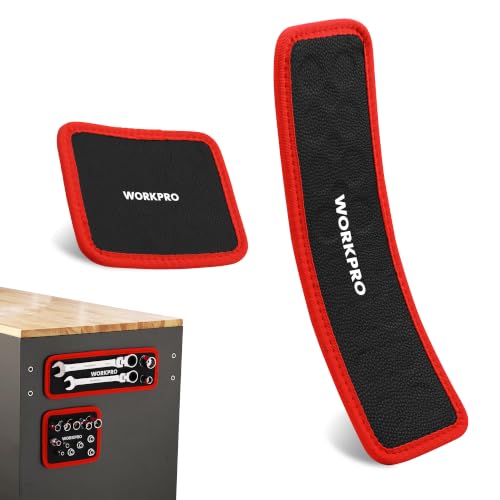 WORKPRO 2-Piece Magnetic Tool Mat - Small 6.38 x 5.31 in & Medium 12.6 x 4.06 in, Flexible PVC Magnetic Holder Tray