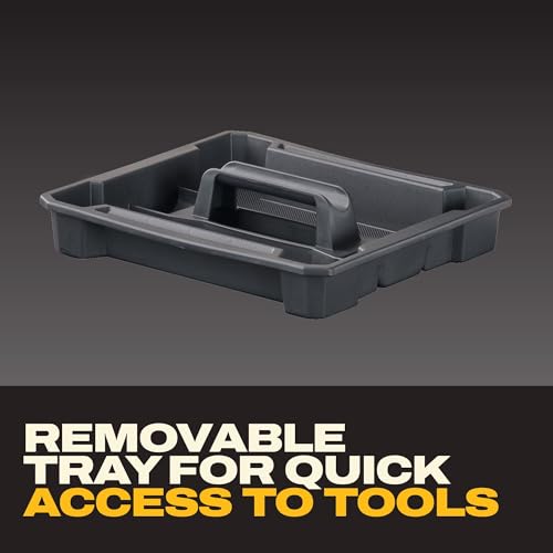 DeWalt TSTAK Large Tool Box with Removable Tray – Water & Debris Resistant Storage