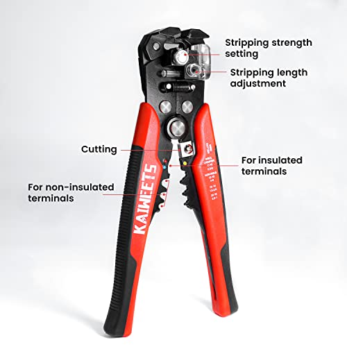 KAIWEETS KWS-103 Self Adjusting Wire Stripper 3-in-1 Heavy Duty Electrical Tool 10-24 AWG