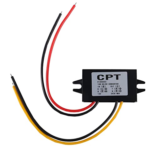 DIANN 12V to 5V 3A 15W Buck Converter Module - Wire Interface, Car Power Regulator