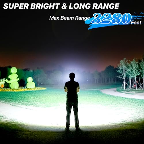 THY TRY Flashlights High Lumens - 2 Pack, Rechargeable Flashlights 90000 High Lumens, Super Bright LED Flashlight with 7 Modes, High Powered Flash Light for Home, Outdoor Activities