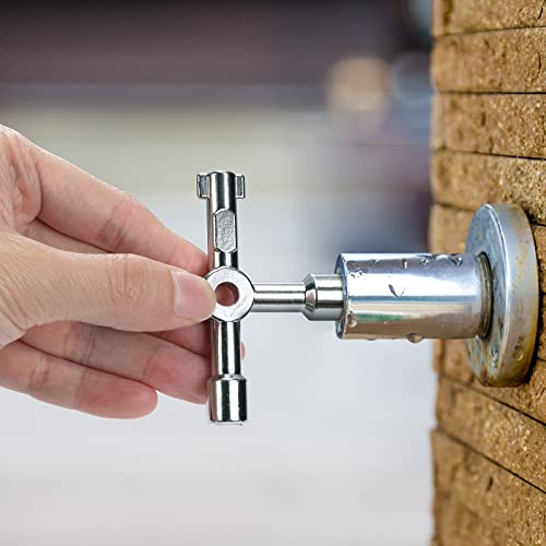 DURATECH 4 Way Utility Key, Multi-functional Water Key, 1-Pack, for Valve, Faucet, and Spigots