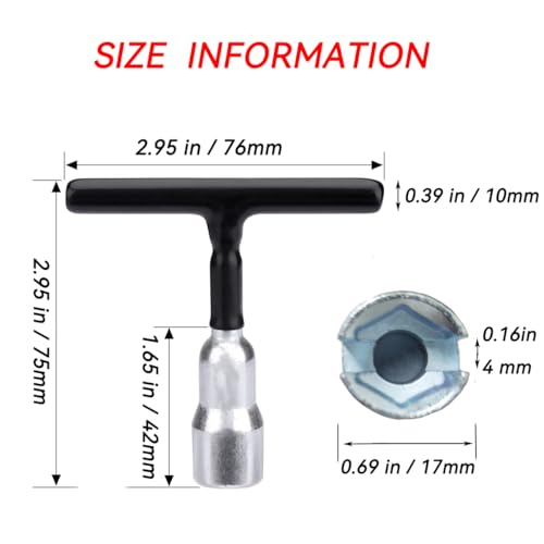 Wing Nut Tool, T Handle Wing Nut Hand Tool, Wing Nut Driver for Eye Screws and Screw-in Hooks Heavy Duty Metal Manual Installation Tightening Release Portable Wing Nuts Tool