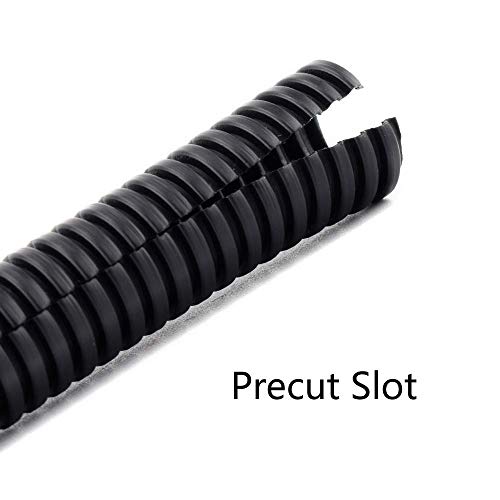 ZhiYo 100 FT Black 1/4" Wire Loom Split Tubing Auto Wire Conduit