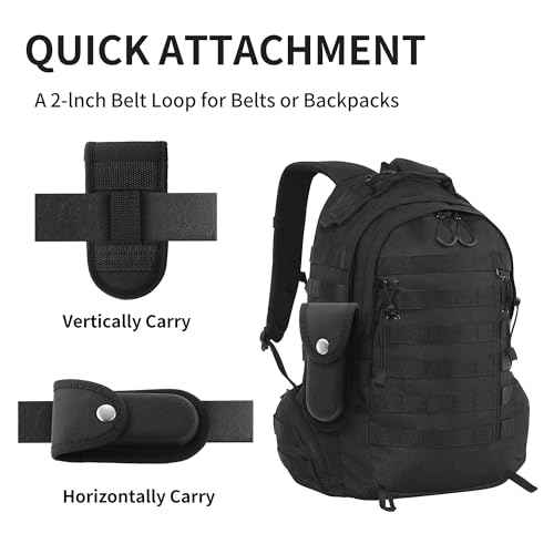 Nylon Pocket Knife Sheath, 5''-5.5'' Multitool Pouch, Folding Knife Belt Sheath with Snap Closure and Horizontal or Vertical Carry Belt Loop, Multitool Case for Outdoor or Daily Use, Larger Size