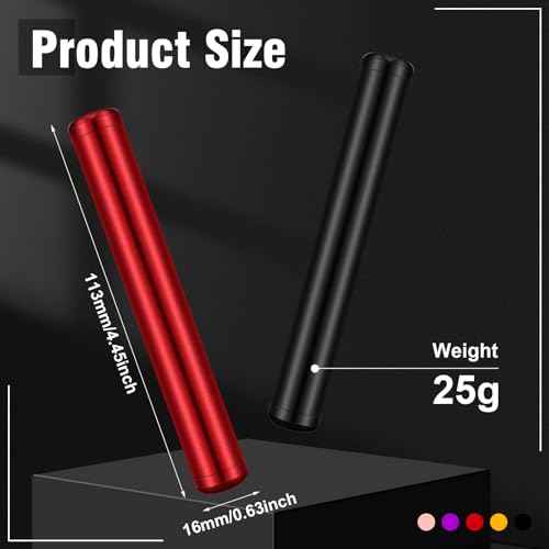 Amylove 5 Pieces Cute Small Metal Aluminum Waterproof Metal Case for Purse Pocket Travel, 4.5 Inches (Purple, Gold, Pink, Red, Black)